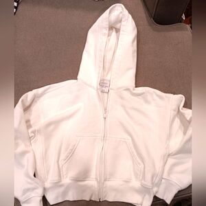 Aritzia White Sweatfleece Hoodie